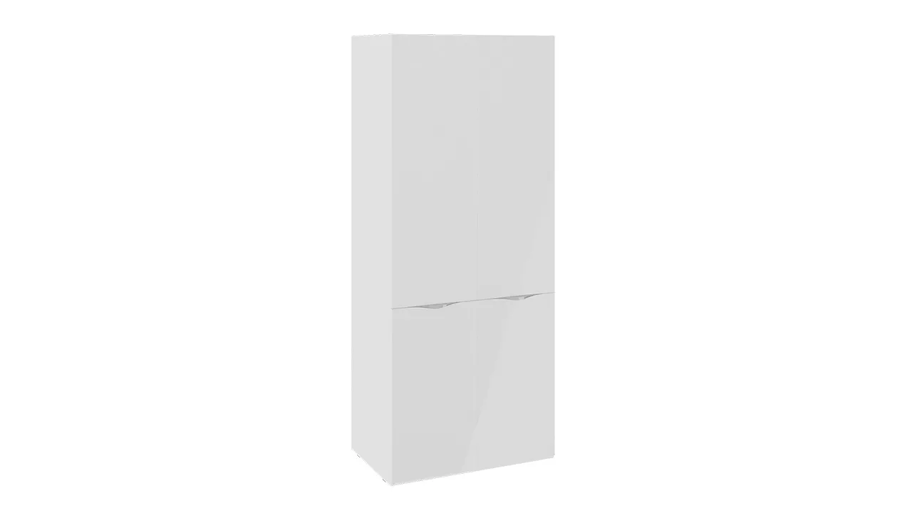 Шкаф для одежды со стеклянными дверями Глосс Белый СМ-319.07.211