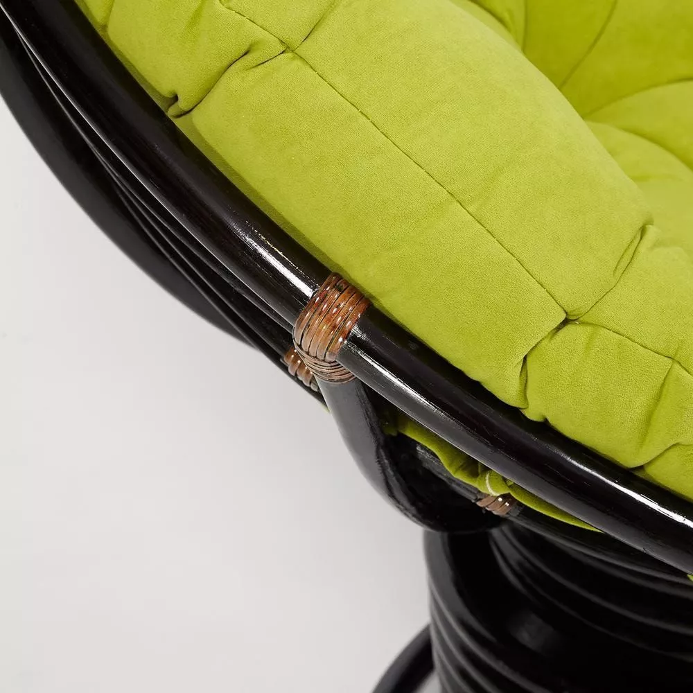 Кресло-качалка PAPASAN 23/01 W с подушкой Antique brown флок олива