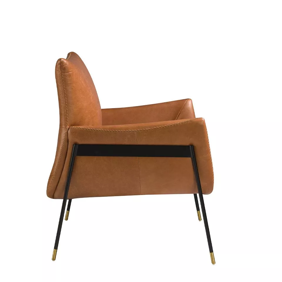 Кресло Angel Cerda 5091/KF-A002-M2851 кожаное с черными стальными ножками