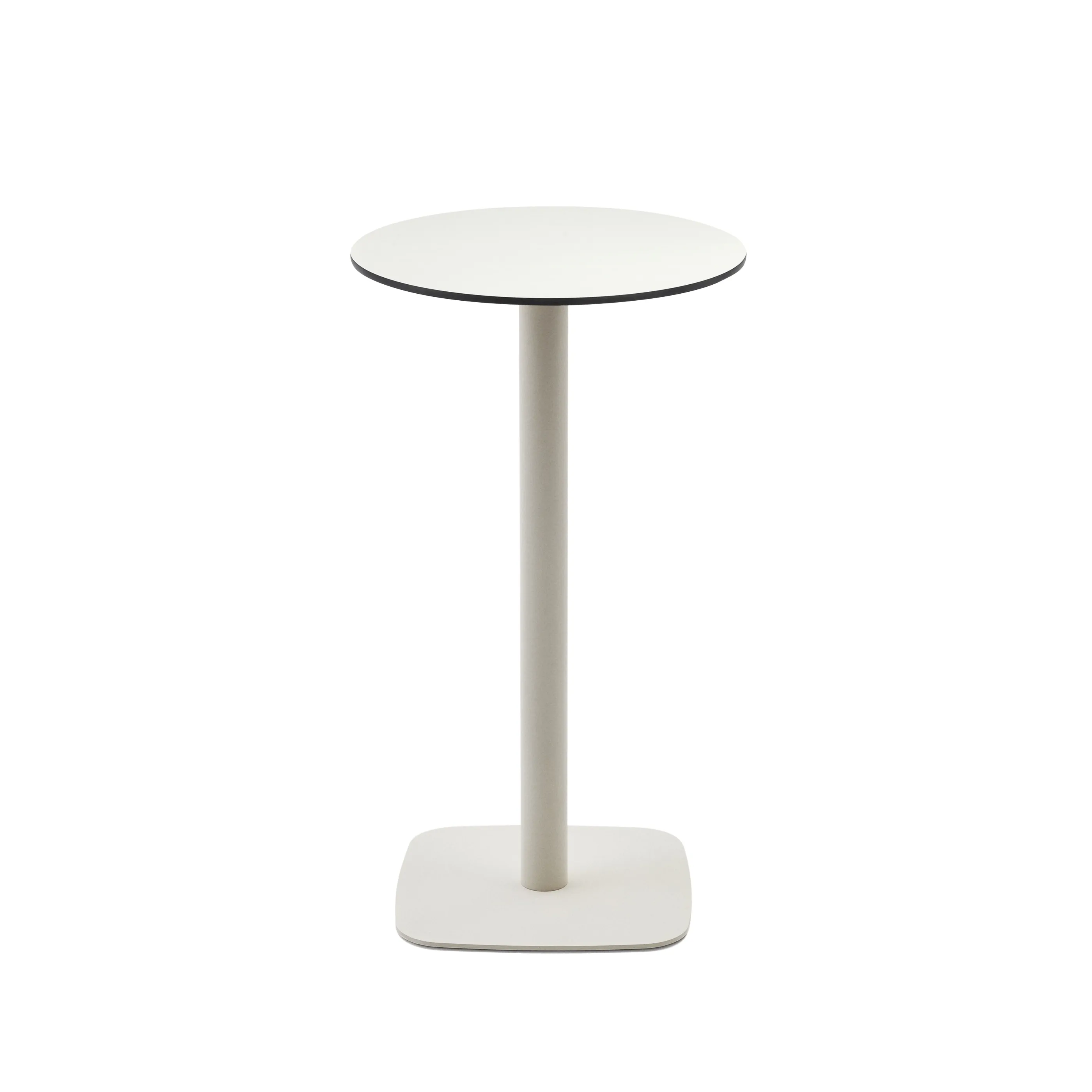 Круглый уличный столик La Forma Dina белый на белом металлическом основании 177069