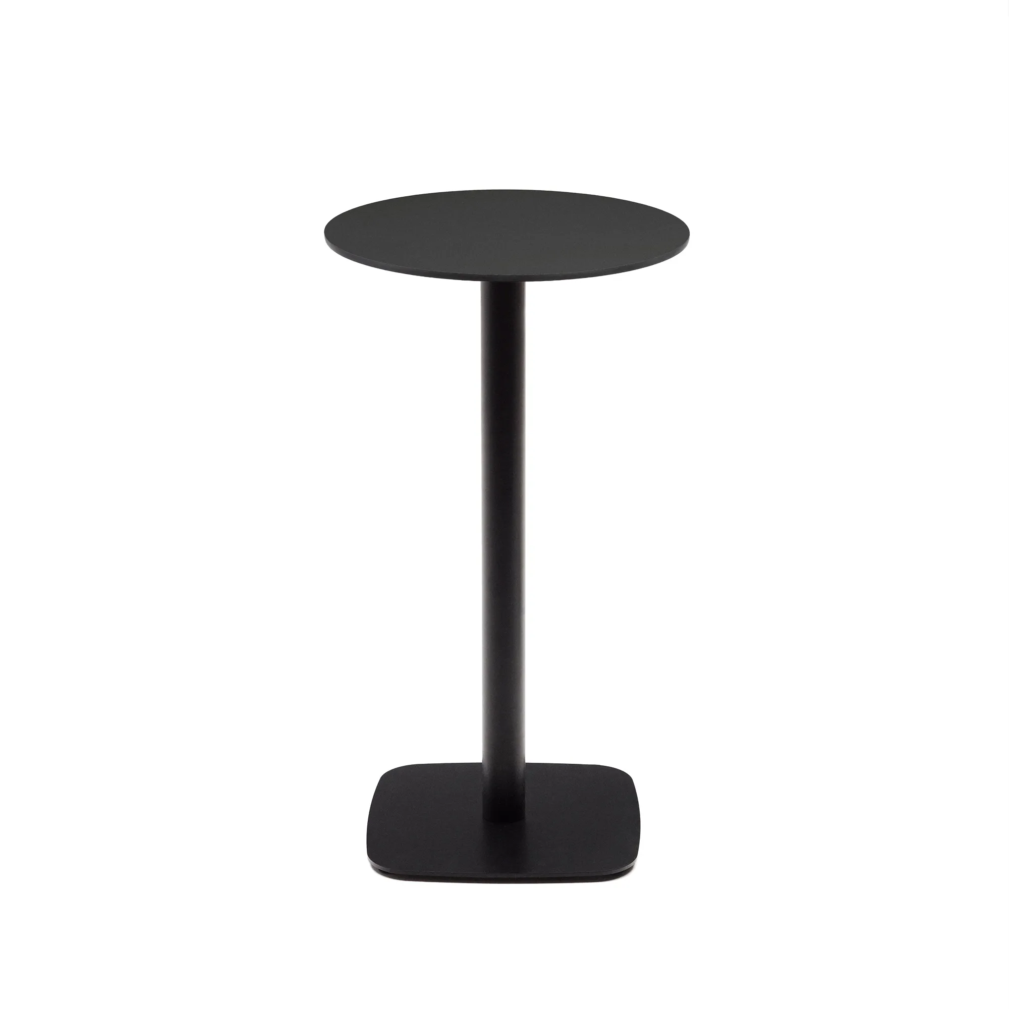 Круглый уличный столик La Forma Dina черный на черном металлическом основании 177061
