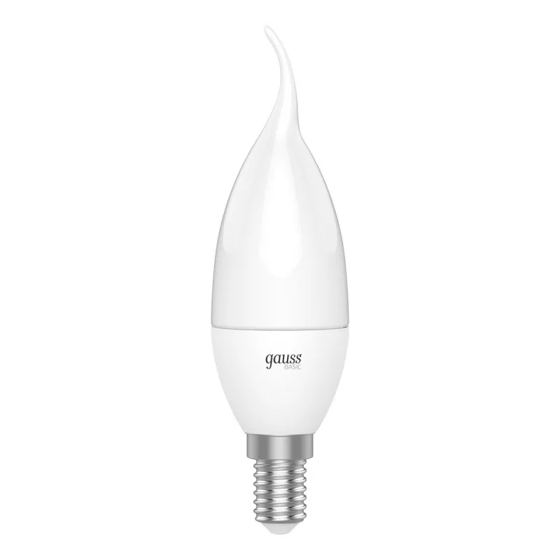 Лампа Gauss Basic Свеча на ветру 5,5W 400lm 3000K E14 LED 1/10/50