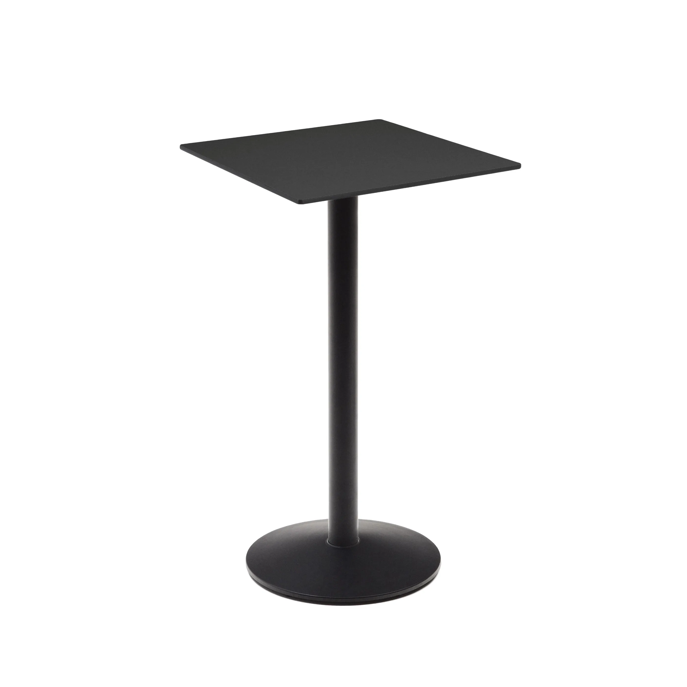 Квадратный уличный столик La Forma Esilda черный на черном металлическом основании 177071