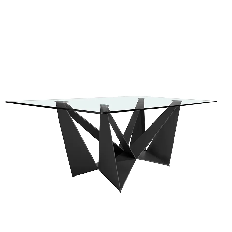 Прямоугольный стол Angel Cerda 1128/CT2061-RECT-NE 180x95 стеклянный с черными ножками 160512