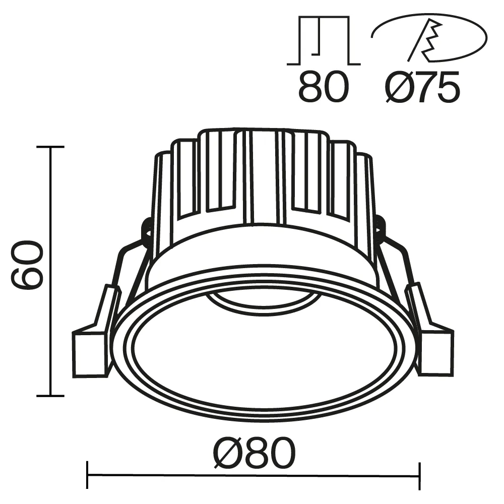 Точечный встраиваемый светильник Maytoni Round DL058-12W-DTW-B
