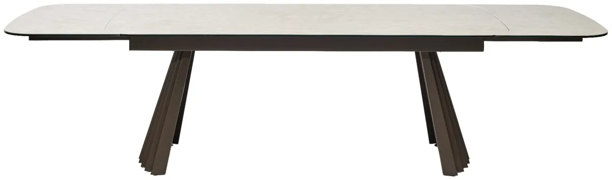 Стол ASTRID 200 TL-102 Бежевый мрамор, испанская керамика / Шоколадное золото каркас