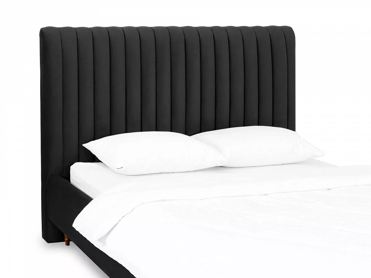 Кровать Dijon с мягким изголовьем 180х200 черный 652388