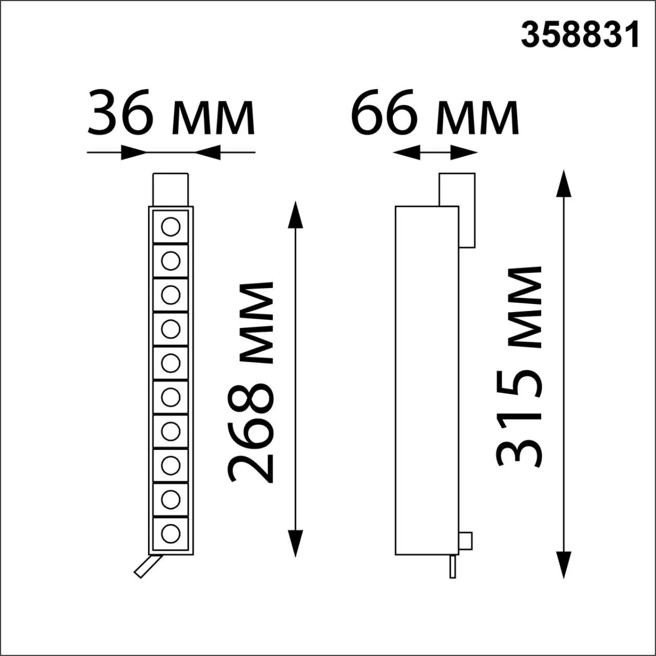Светильник трековый однофазный трехжильный светодиодный NOVOTECH ITER 358831