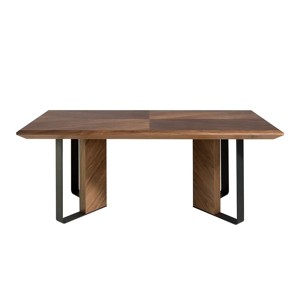 Обеденный стол Angel Cerda 1105/MI2204T из ореха и черной стали