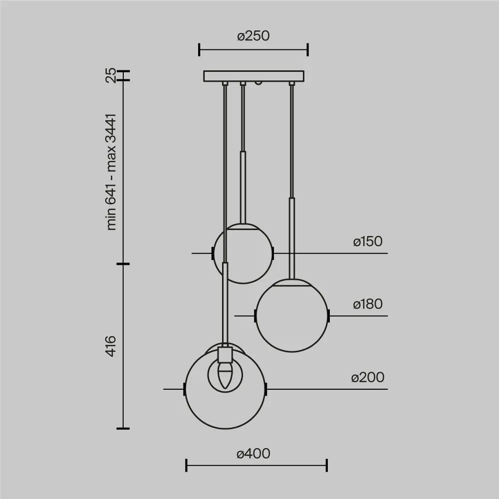 Подвесной светильник Maytoni Basic form MOD521PL-03G