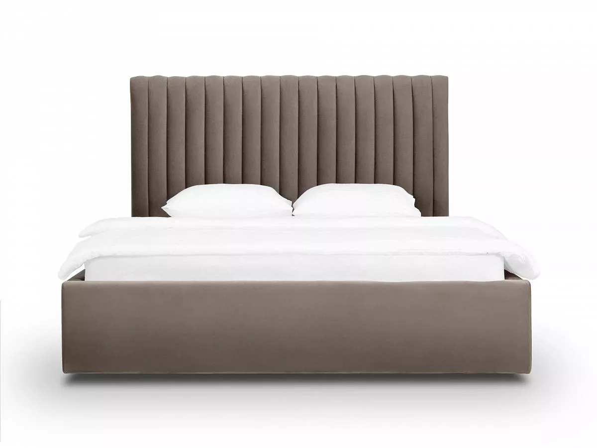Кровать Dijon с мягким изголовьем 180х200 коричневый 697654