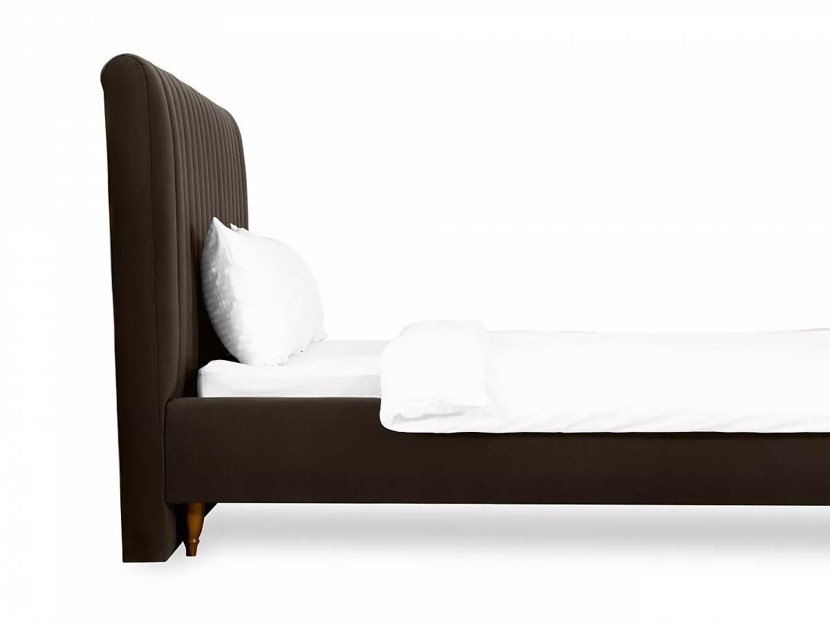 Кровать Dijon с мягким изголовьем 180х200 темно-коричневый 652382