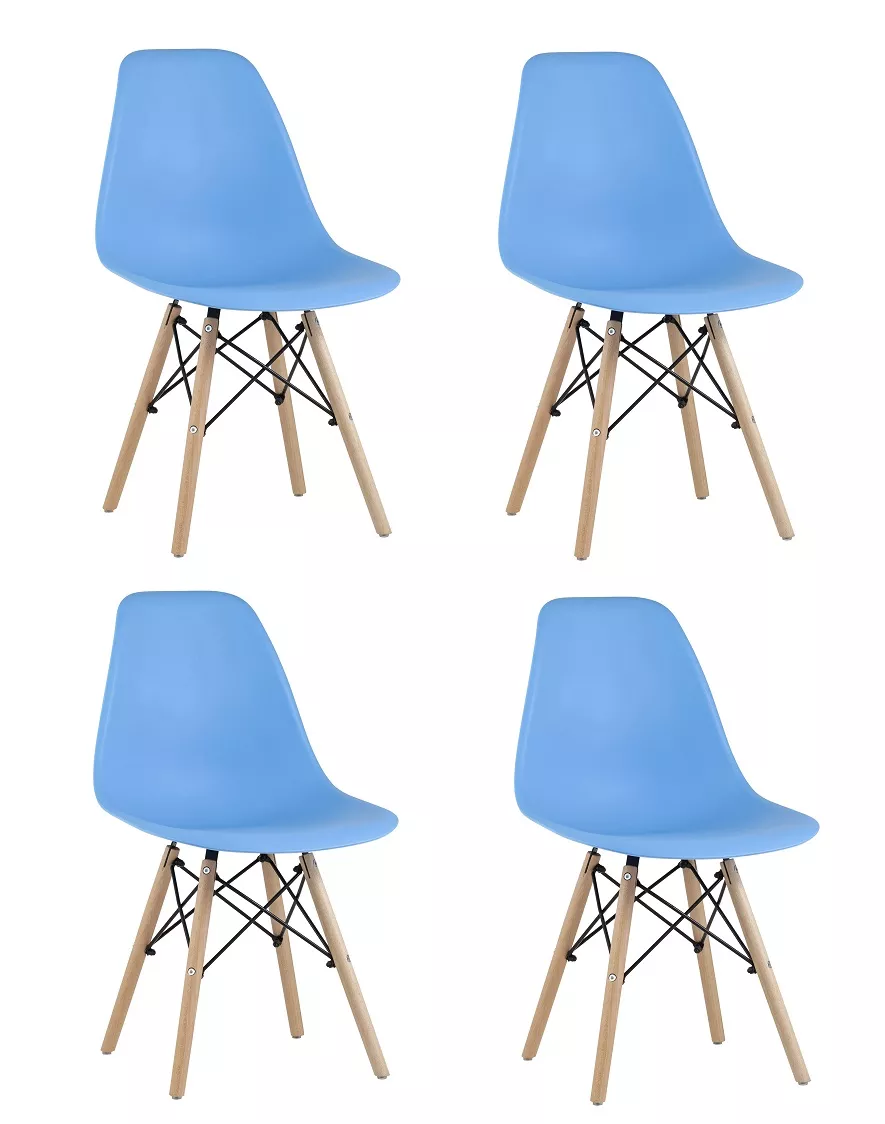 Комплект стульев Eames DSW голубой x4 шт