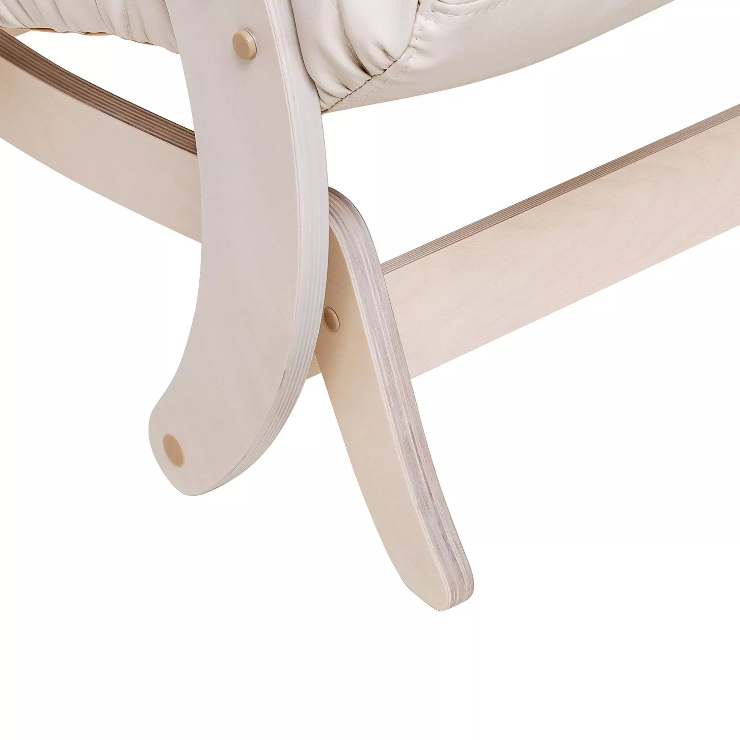 Кресло-качалка Модель 68 экокожа Varana cappuccino / Дуб беленый