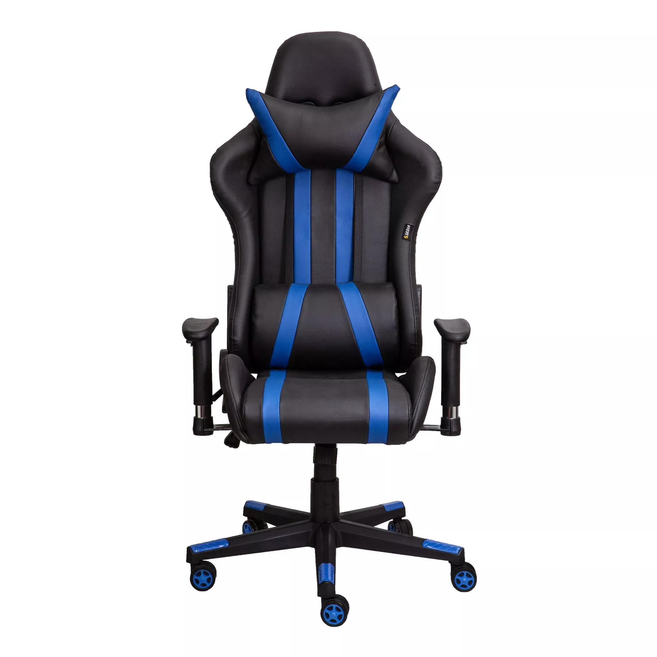 Кресло поворотное Gamer синий черный экокожа 41932