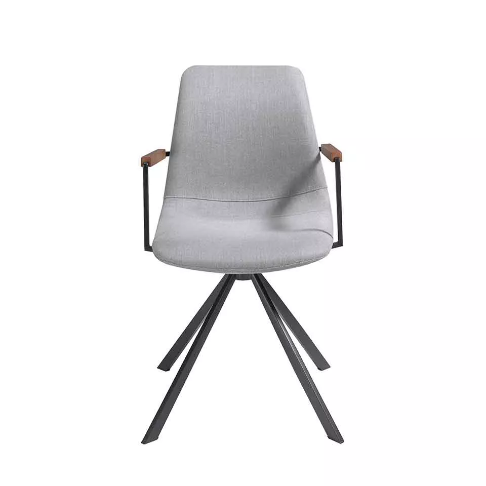 Вращающийся стул Angel Cerda 4105/F3251A с тканевой обивкой и ножками из черной стали