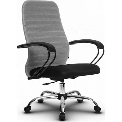 Кресло компьютерное SU-СК130-10P Ch Светло-серый / черный