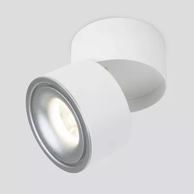 Точечный накладной светильник Elektrostandard Klips DLR031 15W 4200K 3100 белый матовый/серебро