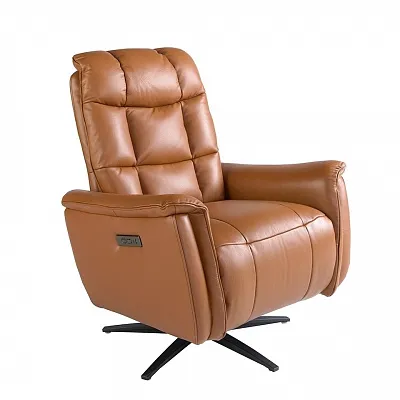 Поворотное кресло реклайнер Angel Cerda 5114/KM-A6010-M565 кожа коричневый 181711