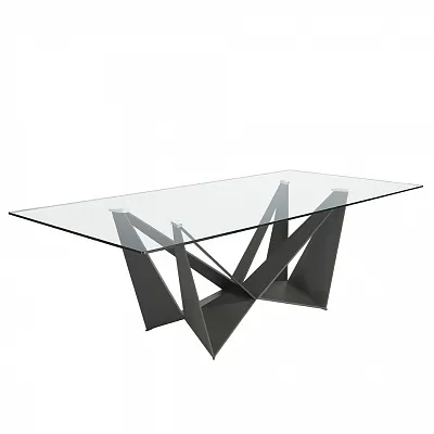 Прямоугольный стол Angel Cerda 1128/CT2061-RECT-NE 180x95 стеклянный с черными ножками 160512