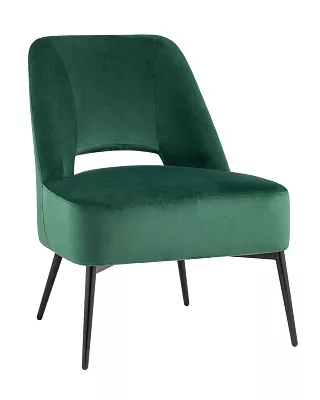 Кресло лаунж Бостон велюр зеленый