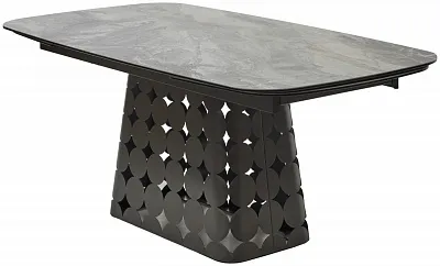 Стол MAGNUS 180 KL-80 Серый мрамор, итальянская керамика / Темно-серый каркас