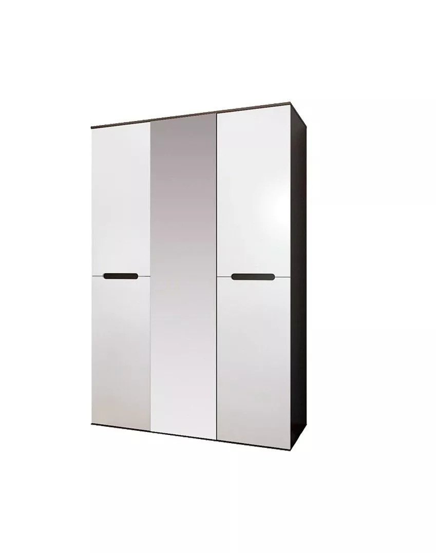 Шкаф для одежды ВЕГАС 3Д трехдверный Белый глянец / Венге