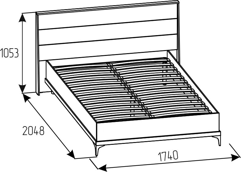 Кровать Кара 10 со стационарным основанием металл (1400)