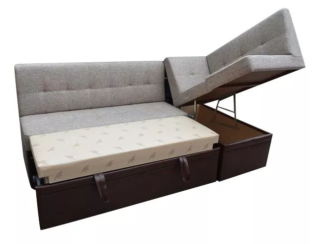 Кухонный диван КУ 23 со спальным местом и боковым коробом (правый)