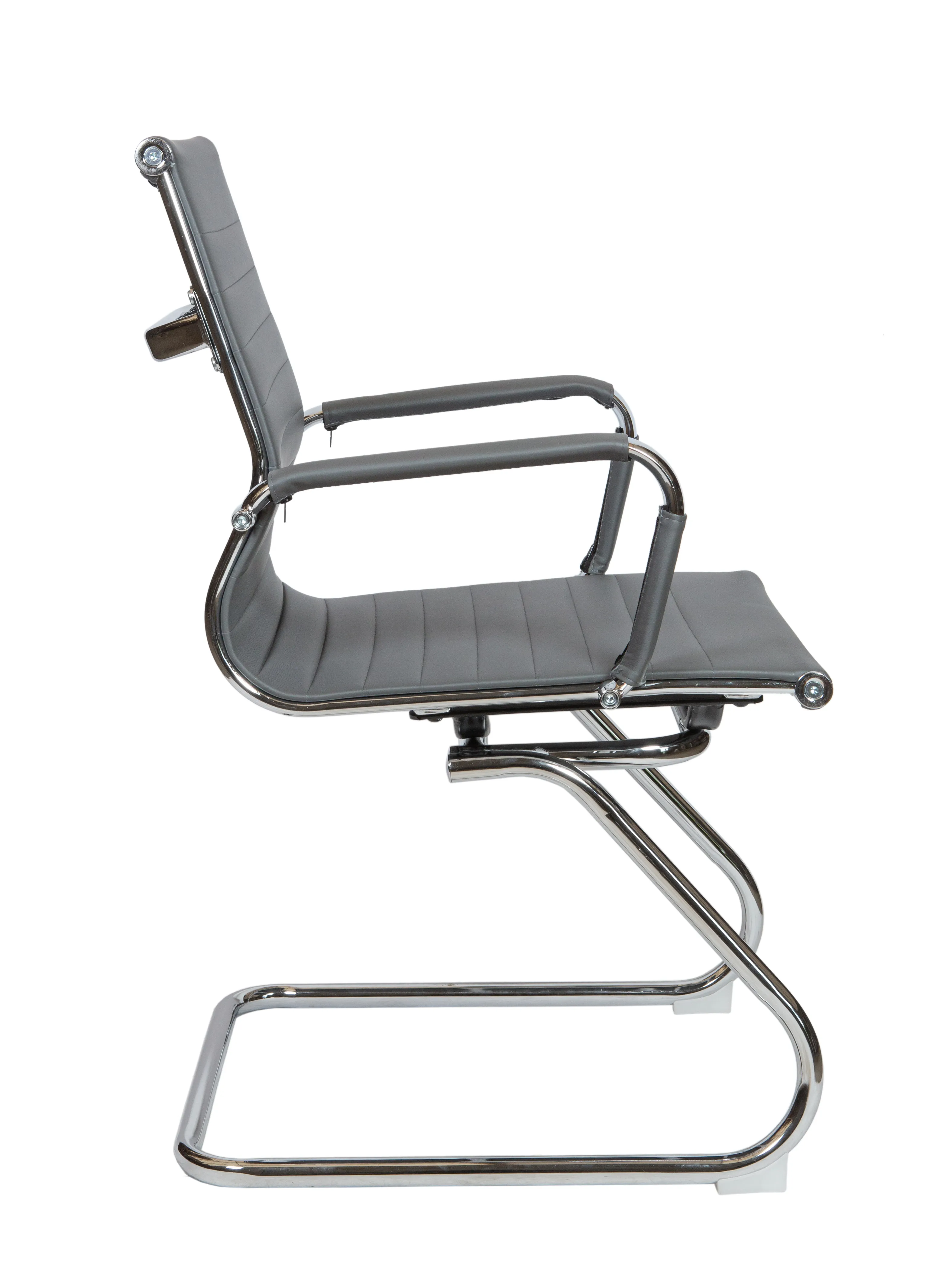 Кресло офисное NORDEN Техно CF хром экокожа серый HB-100-45