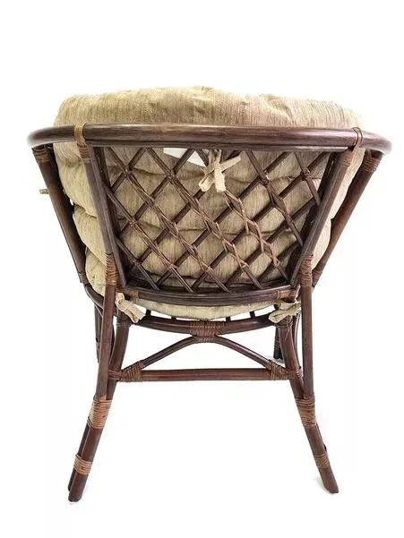 Комплект мебели из ротанга Багама дуэт с круглым столом орех матовый подушки шенилл полные светлые