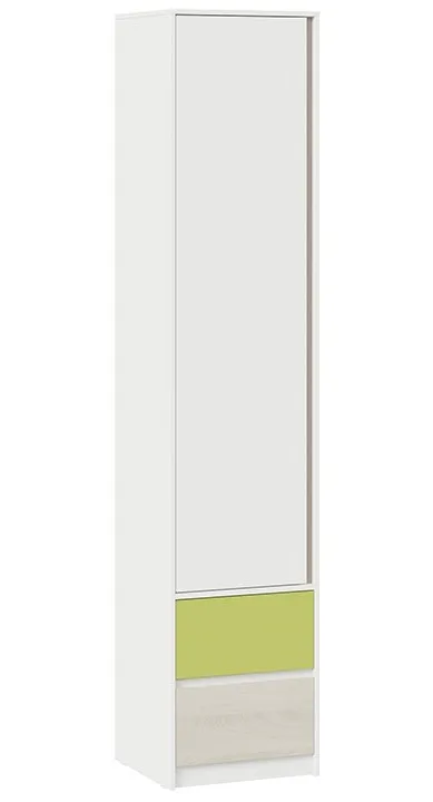 Шкаф для белья комбинированный с накладкой Сканди дуб гарден белый зеленый СМ-386.07.21-20