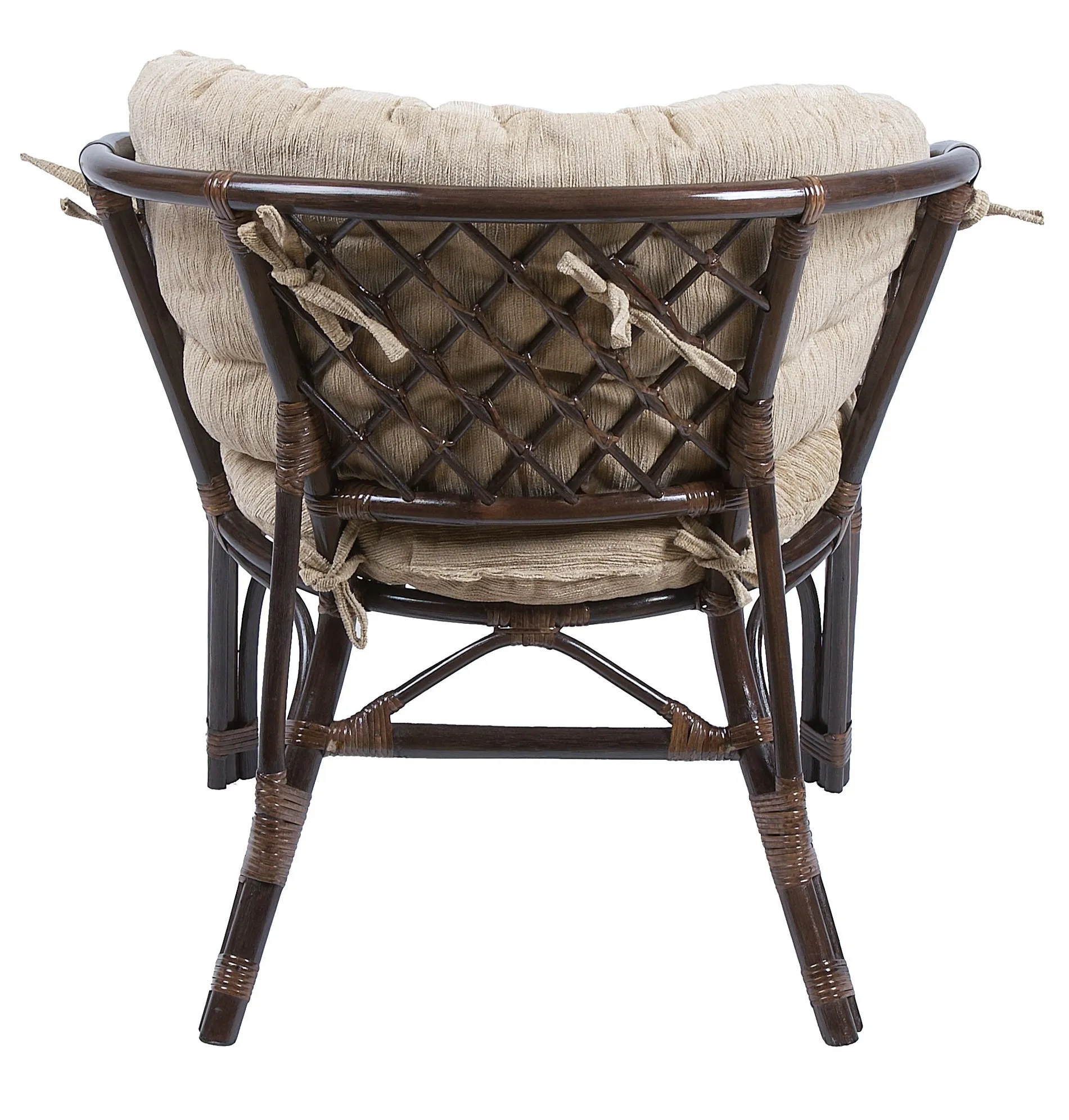 Комплект мебели из ротанга Багама дуэт с овальным столом коричневый (подушки шенилл полные светлые)