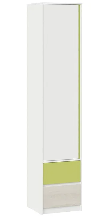 Шкаф для белья комбинированный с накладкой Сканди дуб гарден белый зеленый СМ-386.07.21-20