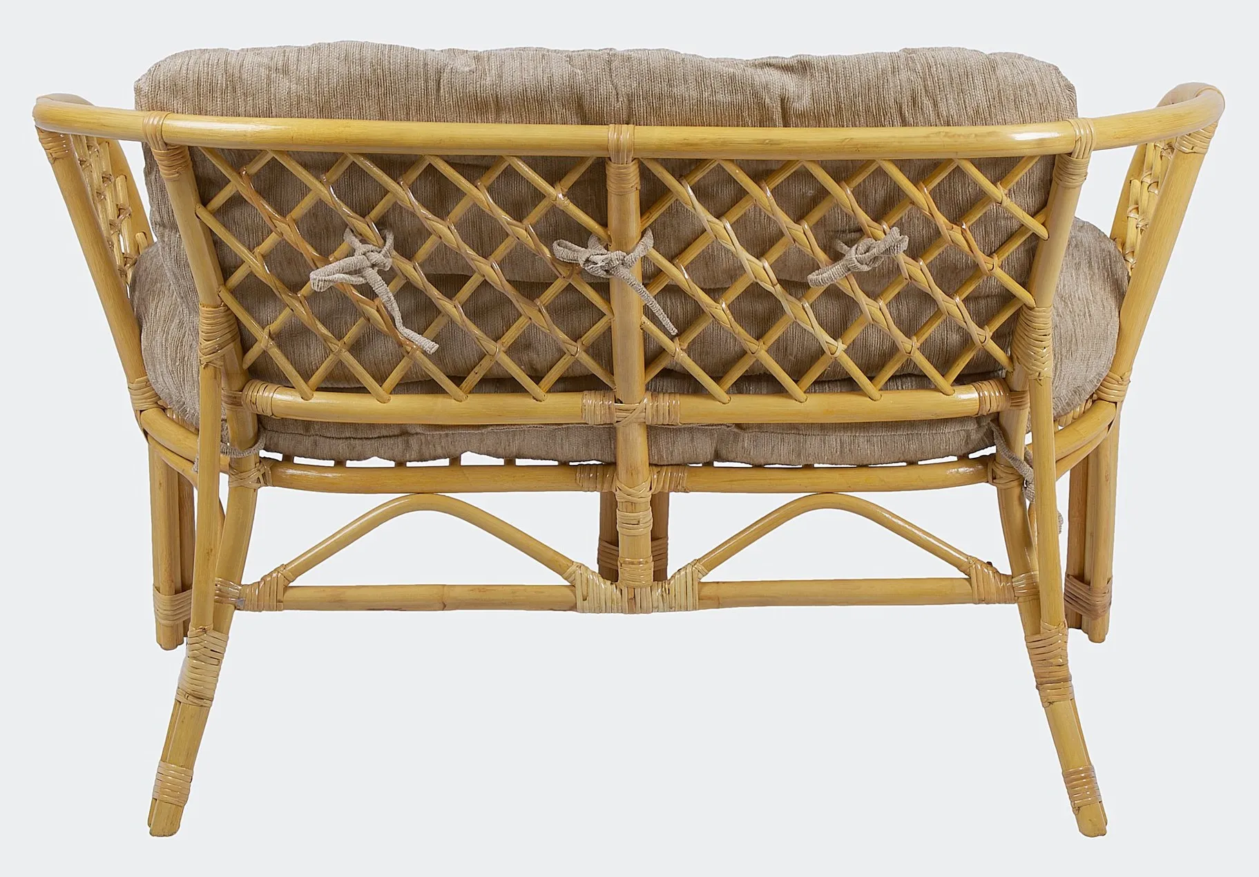 Комплект из ротанга Багама с диваном с овальным столом мед (подушки шенилл обычные светлые)