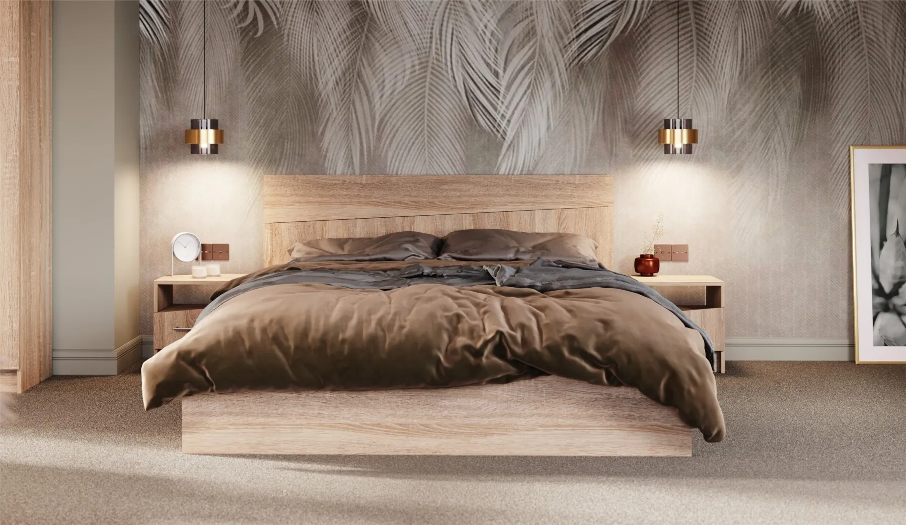 Кровать 160 см Антария дуб сонома