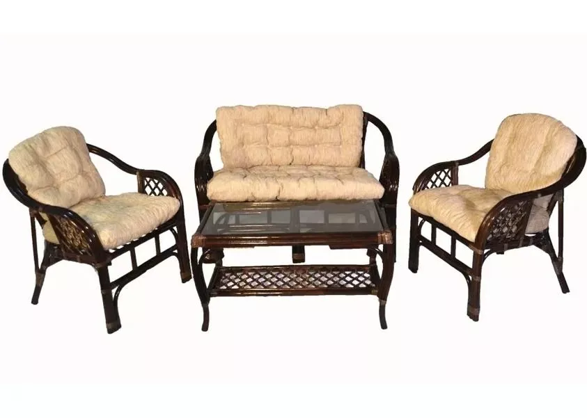 Кресло для отдыха из ротанга Маркос темно-коричневый
