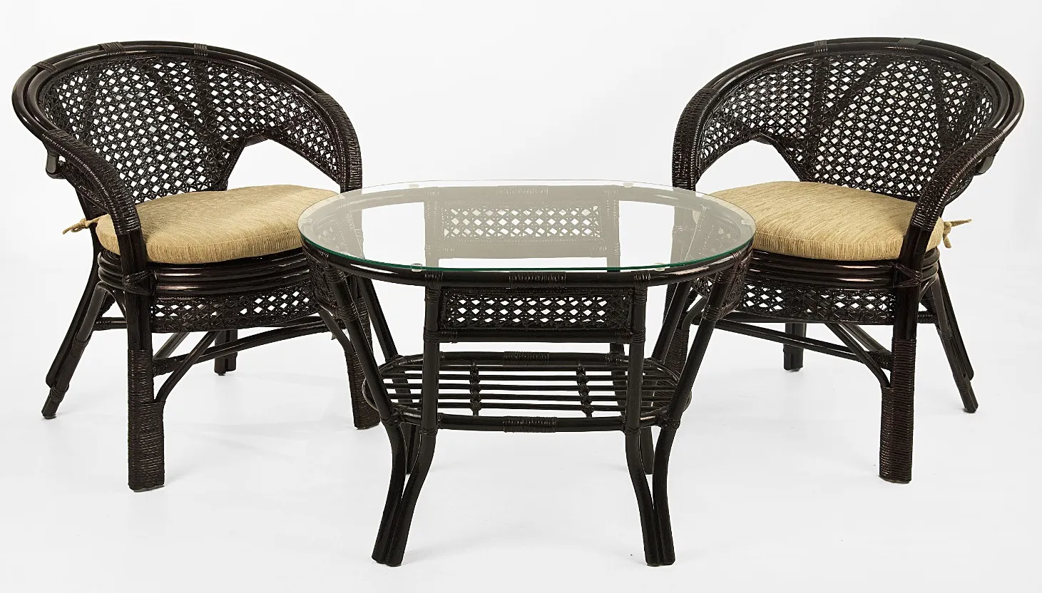 Комплект мебели из ротанга Пеланги 02 15 дуэт с овальным столом венге