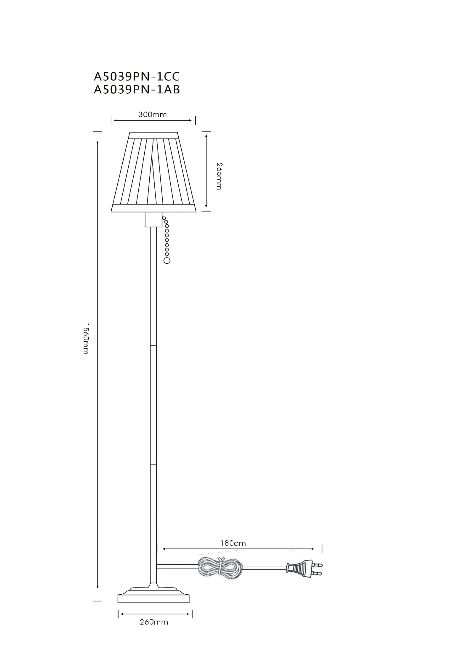 Торшер ARTE LAMP MARRIOT A5039PN-1CC