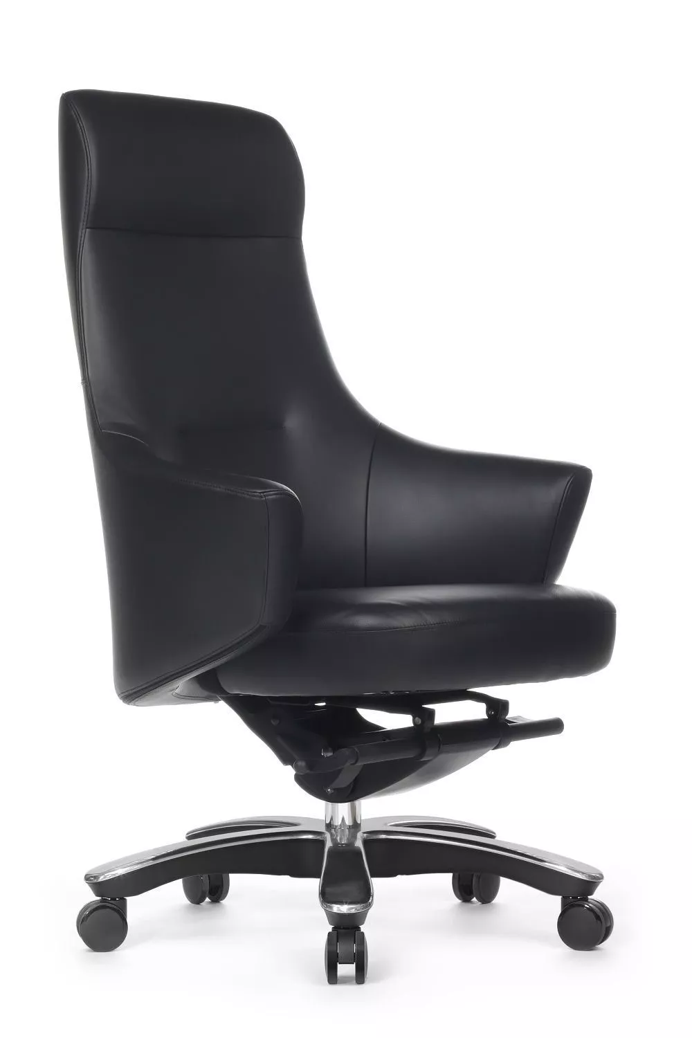Офисное кресло из натуральной кожи RIVA DESIGN Jotto-M (B1904) без подголовника черный