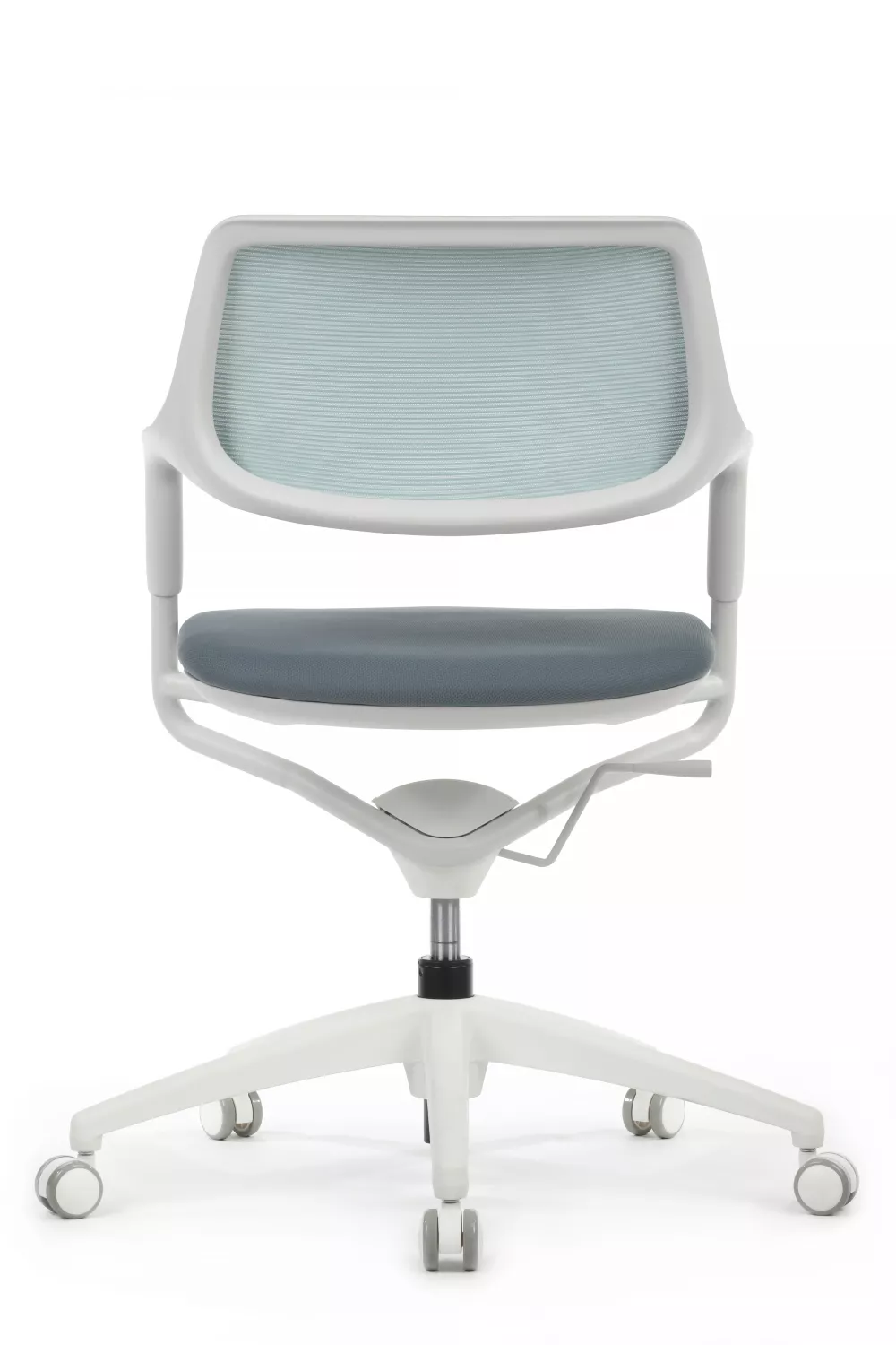 Кресло RIVA DESIGN Scroll (HY-813D) белый каркас голубой / серый