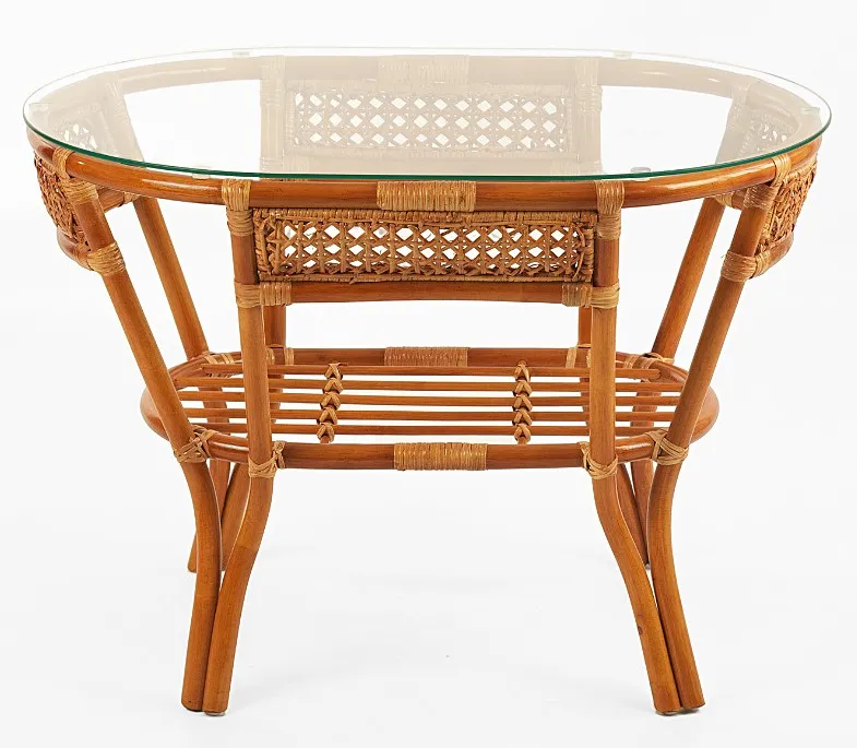 Комплект мебели из ротанга Пеланги 02 15 дуэт с овальным столом коньяк
