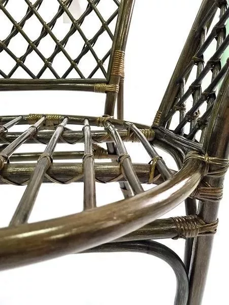 Комплект мебели из ротанга Багама дуэт с круглым столом олива (подушки твил обычные коричневые)
