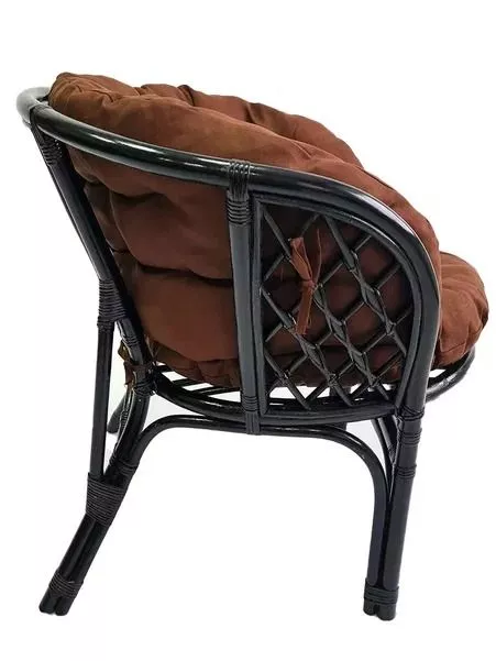 Кресло из ротанга Багама венге (подушки твил полные коричневые)
