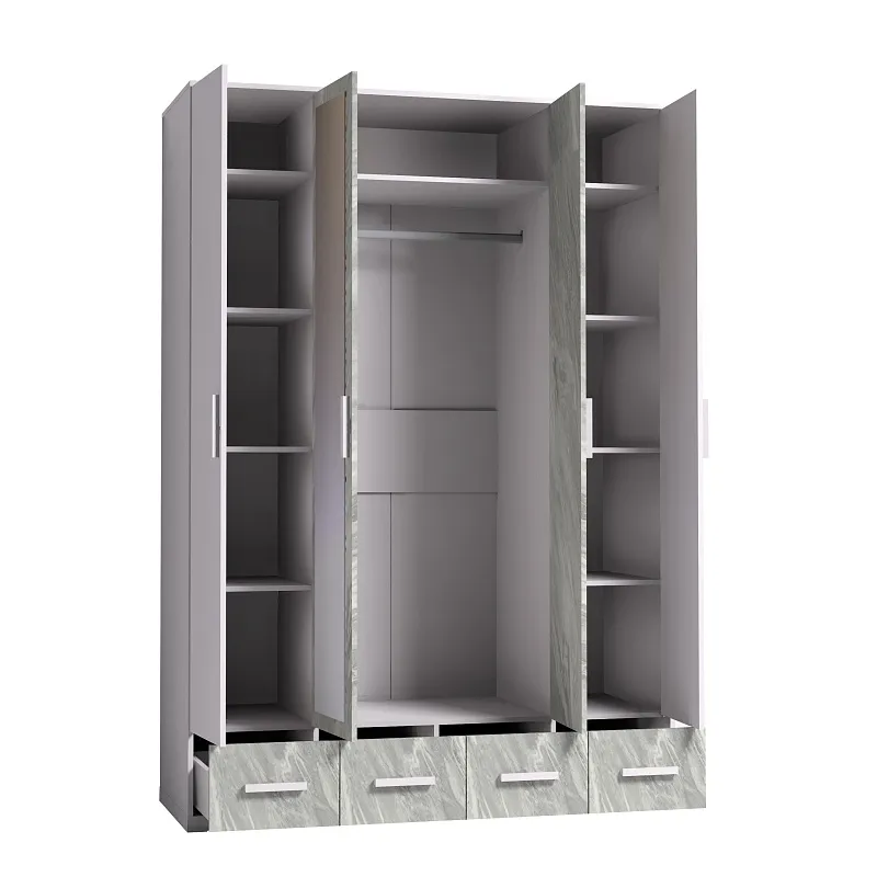 Шкаф для одежды и белья Айрис 555 Белый / Статуарио