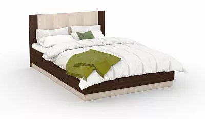 Двуспальная кровать с подъемным механизмом Аврора 160 см Венге / Дуб молочный