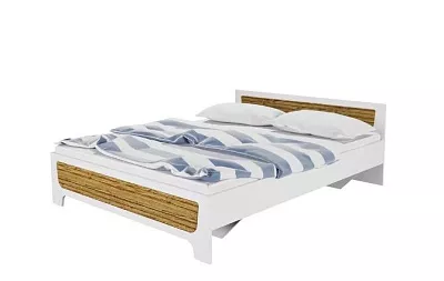 Кровать Милана с основанием Горизонт 160x200 Белый / Сосна Гранд