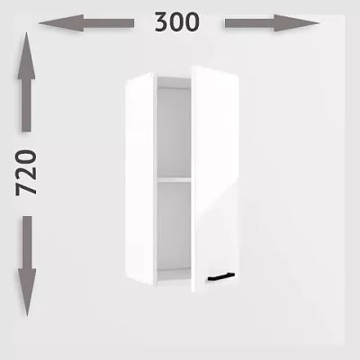 Шкаф навесной Белый глянец В 300 (h=720)