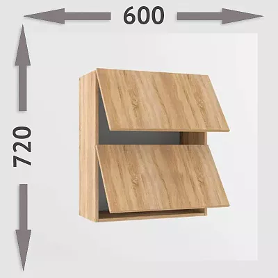 Шкаф навесной В 600 2 софт Дуб сонома 1 кат (h=720)