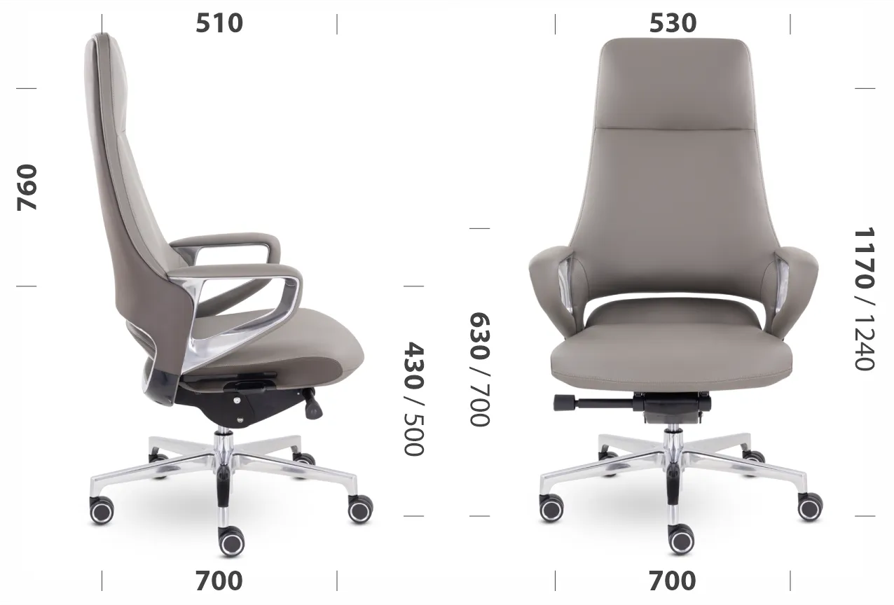 Кресло руководителя EPIK A-177-G  экокожа светло-серый / коричневый